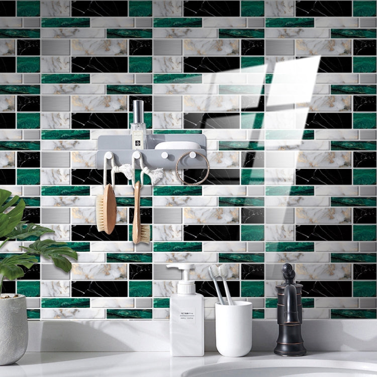 12 PCS 10 x 20cm Brick Pattern Crystal Film Glossy Tile Sticker Floor Sticker(KIT021)