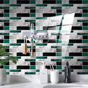 12 PCS 10 x 20cm Brick Pattern Crystal Film Glossy Tile Sticker Floor Sticker(KIT021)