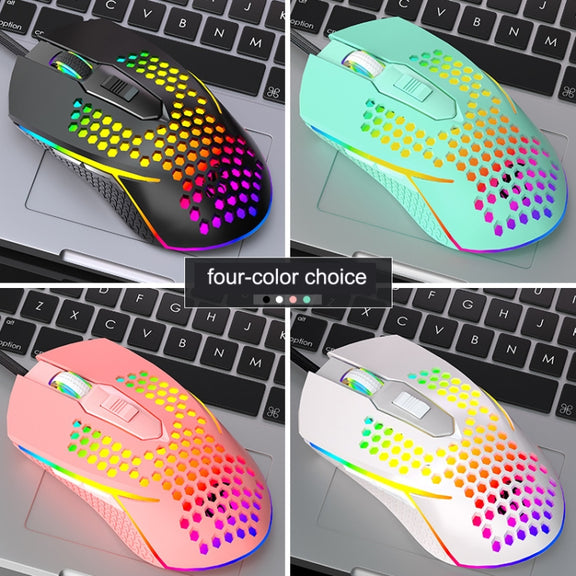 LEAVEN S50 6Keys Macro Definition Programmable RGB Lighted Gaming Wired Mouse, Cable Length: 1.5m(Blue)