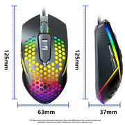 LEAVEN S50 6Keys Macro Definition Programmable RGB Lighted Gaming Wired Mouse, Cable Length: 1.5m(Blue)