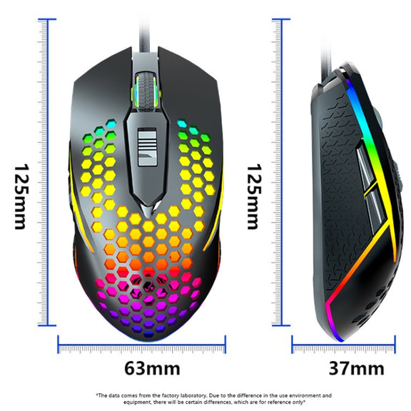 LEAVEN S50 6Keys Macro Definition Programmable RGB Lighted Gaming Wired Mouse, Cable Length: 1.5m(Blue)