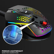 LEAVEN S50 6Keys Macro Definition Programmable RGB Lighted Gaming Wired Mouse, Cable Length: 1.5m(Blue)
