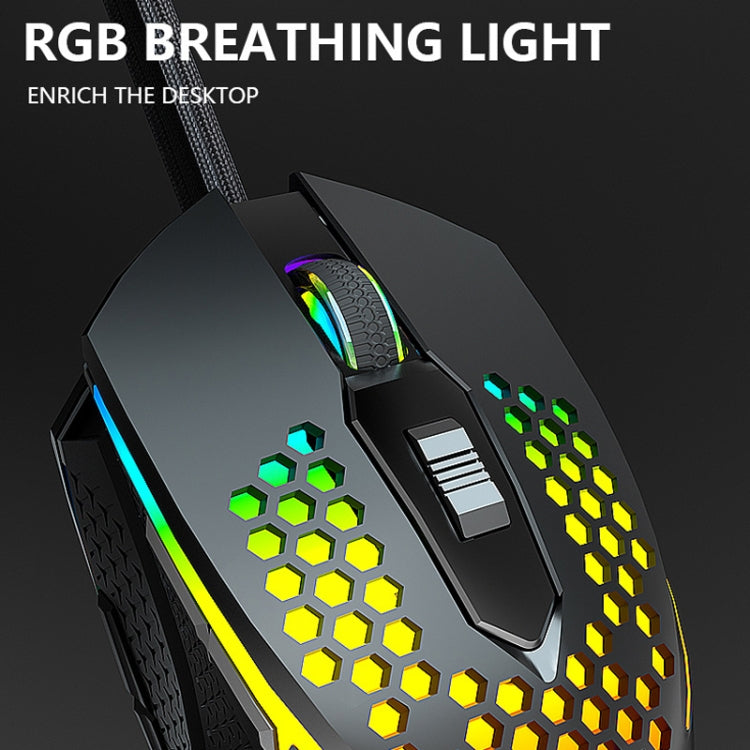 LEAVEN S50 6Keys Macro Definition Programmable RGB Lighted Gaming Wired Mouse, Cable Length: 1.5m(Blue)