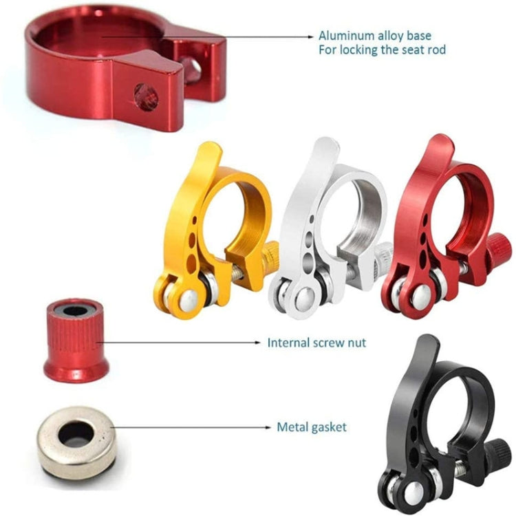 5 PCS Bicycle Accessories Quick Release Clip Road Bike Seatpost Clamp, Size: 28.6mm(Red)