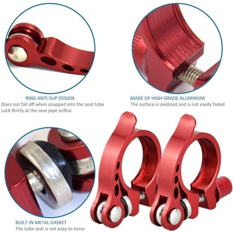 5 PCS Bicycle Accessories Quick Release Clip Road Bike Seatpost Clamp, Size: 34.9mm(Blue)