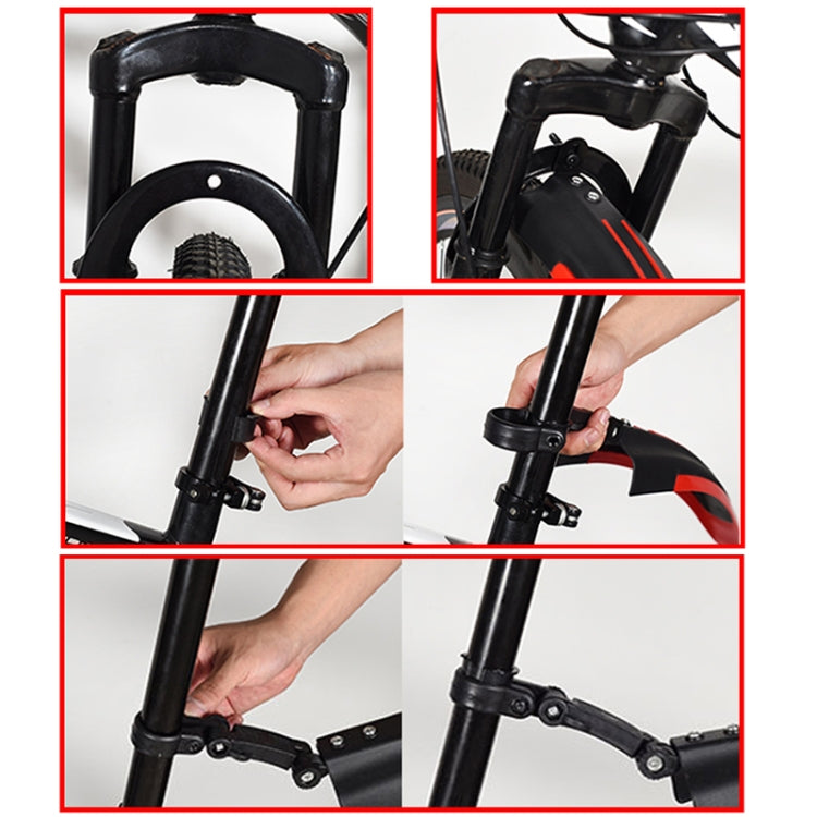 1 Set  Dual Color Bicycle Mudguard Mountain Bike Fenders Set(Dark Grey)