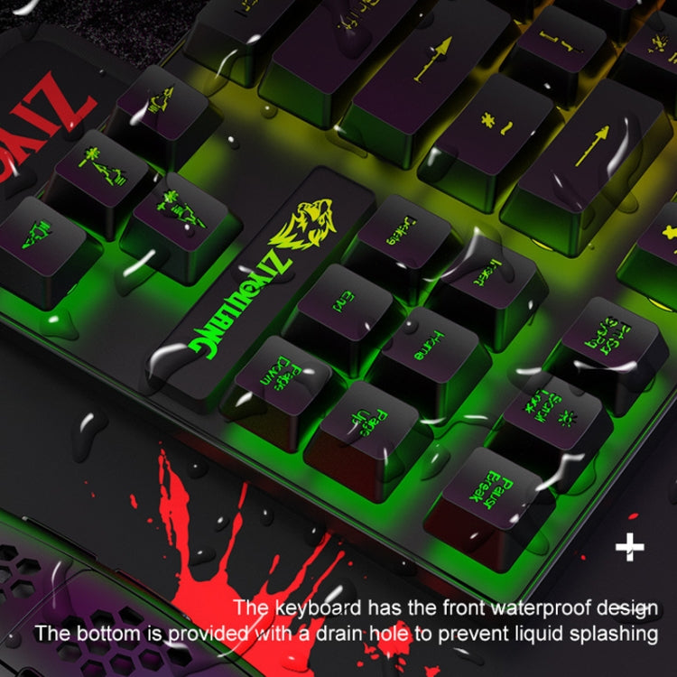 ZIYOU LANG T2 88 Keys Gaming Mechanical Luminous Keyboard and Mouse Set, Cable Length: 1.6m(White)