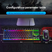 ZIYOU LANG T2 88 Keys Gaming Mechanical Luminous Keyboard and Mouse Set, Cable Length: 1.6m(White)