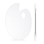 Acrylic Makeups Manicure Transparent Palette With Color Stick, Specification: Elliptical Plate+Stick