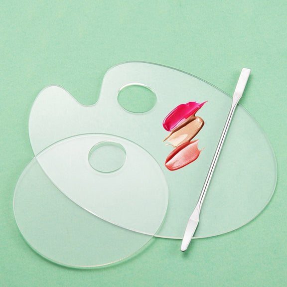 Acrylic Makeups Manicure Transparent Palette With Color Stick, Specification: Elliptical Plate+Stick