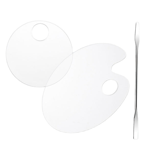 Acrylic Makeups Manicure Transparent Palette With Color Stick, Specification: Round Plate+Stick