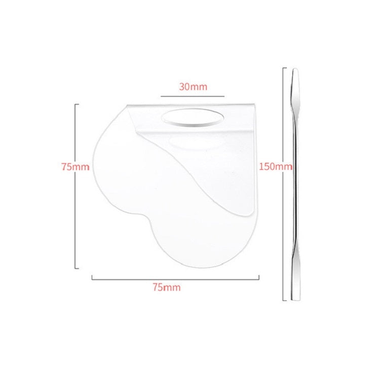 Acrylic Makeups Manicure Transparent Palette With Color Stick, Specification: Love Plate+Stick