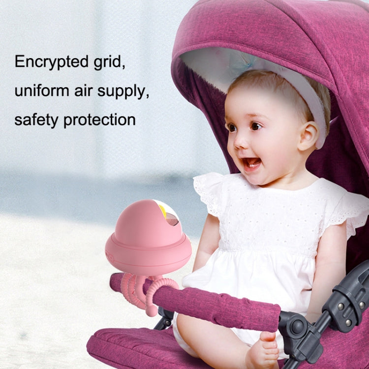 Stroller Portable Multi-Function Silent Octopus Bladeless Fan(White)