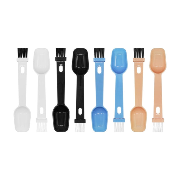 20 PCS Coffee Bean Grinder Spoon Grinder Cleaning Brush With Scale(White Handle Black Hair)