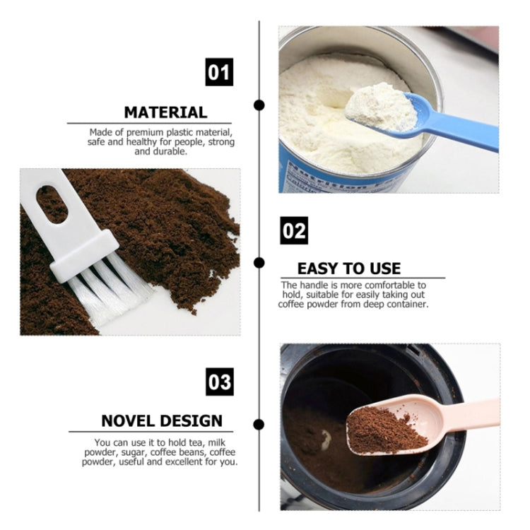 20 PCS Coffee Bean Grinder Spoon Grinder Cleaning Brush With Scale(Black Handle White Hair)