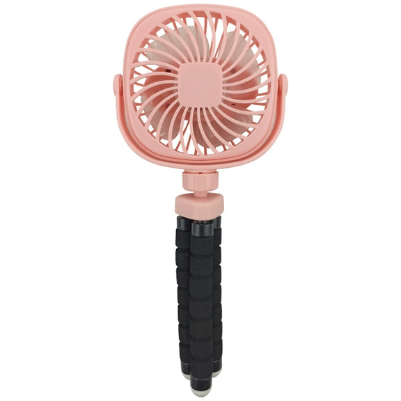 Octopus Stroller Deformation Fan Desktop Portable Handheld USB Small Fan, Colour: 2200mAh Pink