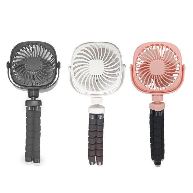 Octopus Stroller Deformation Fan Desktop Portable Handheld USB Small Fan, Colour: 2200mAh Black