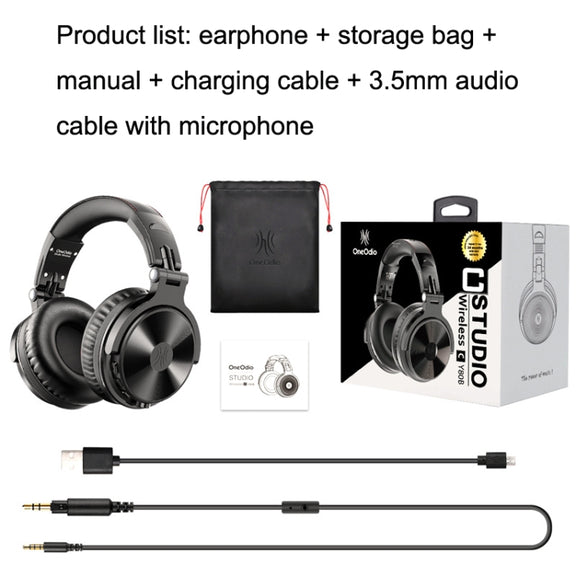 OneOdio PRO-C Bilateral Stereo Pluggable Over-Ear Wireless Bluetooth Monitor Headset(Black)