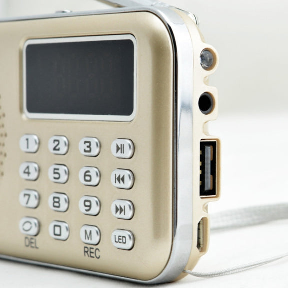Y-619  FM/AM Mini Radio MP3 Rechargeable Music Player Support TF/SD Card with LED Display(Red)