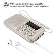 L-218AM  MP3 Radio Speaker Player Support TF Card USB with LED Flashlight Function(Blue)