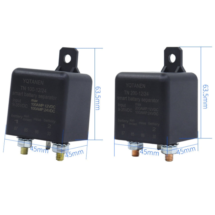 YQTANEN Small Volume Wide Voltage Dual Battery Isolator, Current: 100A