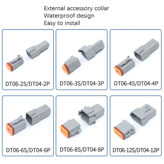 4 PCS DT04-2P / DT06-2S With Copper Car Water-resistant Connector Conductive Connection Terminal