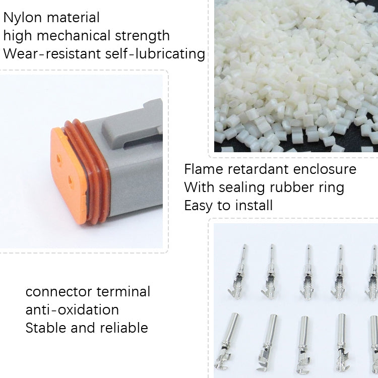 4 PCS DT04-2P / DT06-2S With Copper Car Water-resistant Connector Conductive Connection Terminal