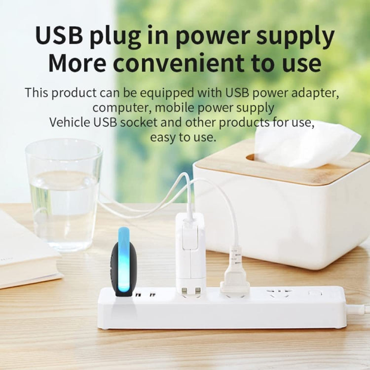 USB Car Mouse Repellent Ultrasonic Mosquito Insect Repellent With Atmosphere Light(Black)