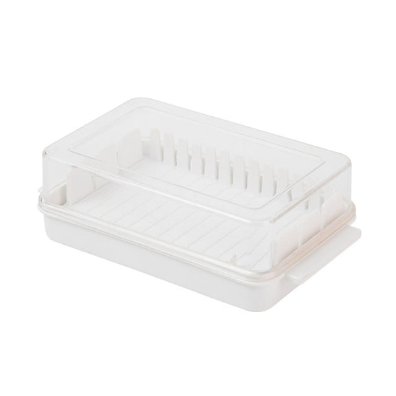 Transparent Large Capacity Butter Cut Storage Box(White)