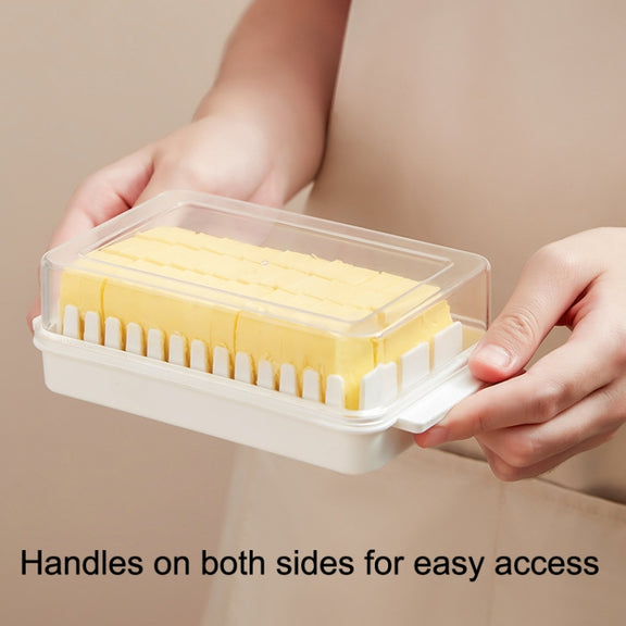 Transparent Large Capacity Butter Cut Storage Box(White)