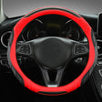 Leather Carbon Fiber Stitching Car Steering Wheel Set, Diameter: 38cm(Black Red Round) - Steering Wheel Accessories by PMC TechLife | Online Shopping South Africa | PMC TechLife | Buy Now Pay Later Mobicred