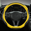 Leather Carbon Fiber Stitching Car Steering Wheel Set, Diameter: 38cm(Black Yellow Round) - Steering Wheel Accessories by PMC TechLife | Online Shopping South Africa | PMC TechLife | Buy Now Pay Later Mobicred