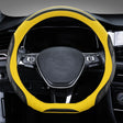 Leather Carbon Fiber Stitching Car Steering Wheel Set, Diameter: 38cm(Black Yellow D Shape) - Steering Wheel Accessories by PMC TechLife | Online Shopping South Africa | PMC TechLife | Buy Now Pay Later Mobicred