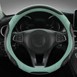 Leather Carbon Fiber Stitching Car Steering Wheel Set, Diameter: 38cm(Black Blue Round) - Steering Wheel Accessories by PMC TechLife | Online Shopping South Africa | PMC TechLife | Buy Now Pay Later Mobicred