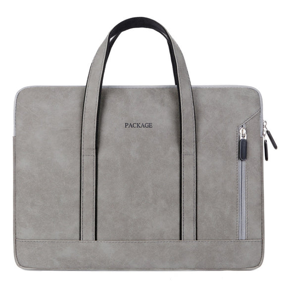 Q5 PU Water-resistant and Wear-resistant Laptop Liner Bag, Size: 14 / 14.6 inch(Light Gray)