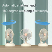 F10 Portable Quiet Desktop Retro Moving Head USB Fan(Bean Green)