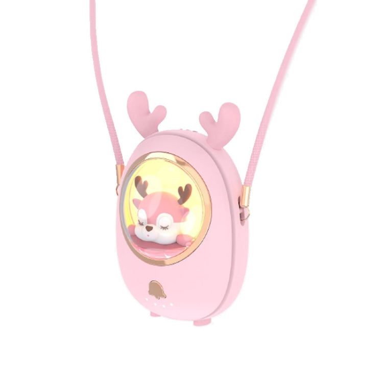 Star Pet Hanging Neck Fan USB Hand-Held Silent Luminous Fan(Yellow)
