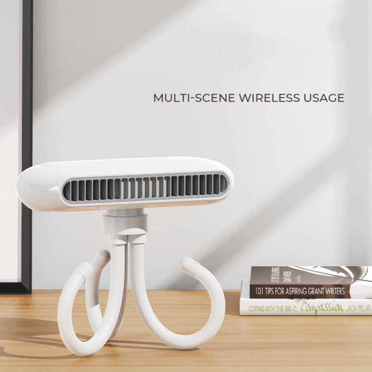 Handheld Mini USB Charging Desktop Portable Stroller Octopus Fan(White)