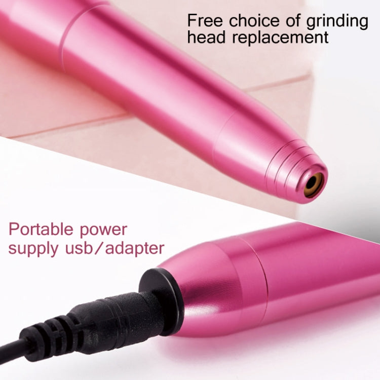 Aluminum Alloy Nail Grinding Machine USB Electric Nail Polish Remover(Gold)