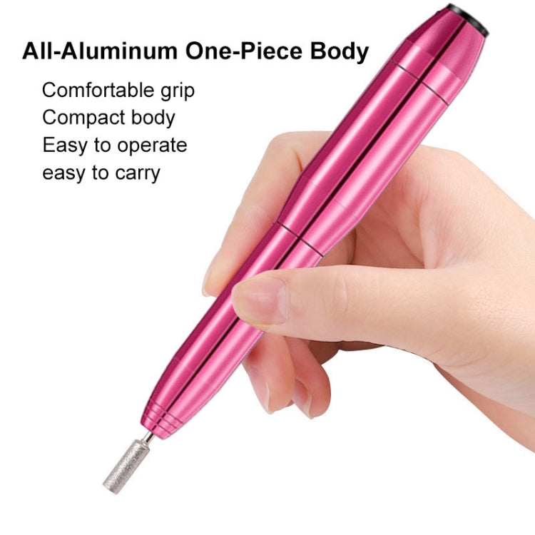 Aluminum Alloy Nail Grinding Machine USB Electric Nail Polish Remover(Gold)