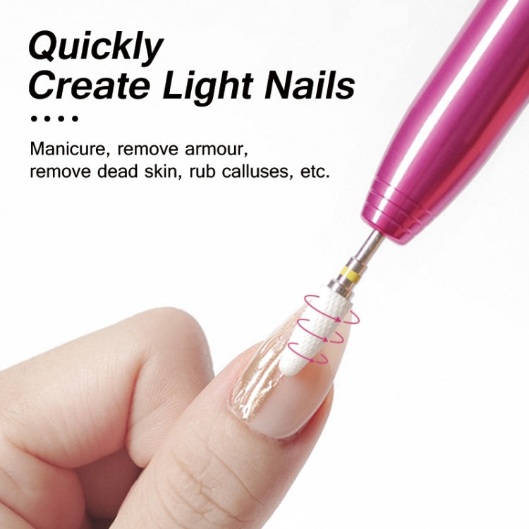 Aluminum Alloy Nail Grinding Machine USB Electric Nail Polish Remover(Gold)