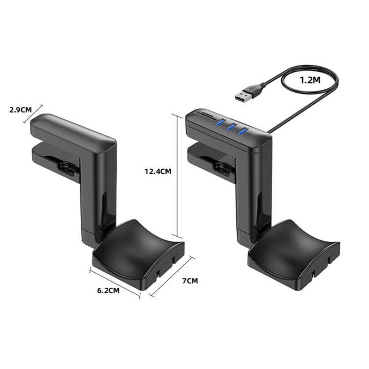 Multifunctional Headphone Clip-type Punch-free Hanger with HUB
