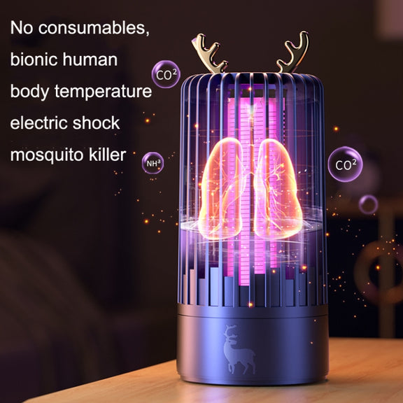 Household Photocatalyst Mosquito Killer Interior USB Mute Shock Mosquito Lamp(Gemstone Blue)