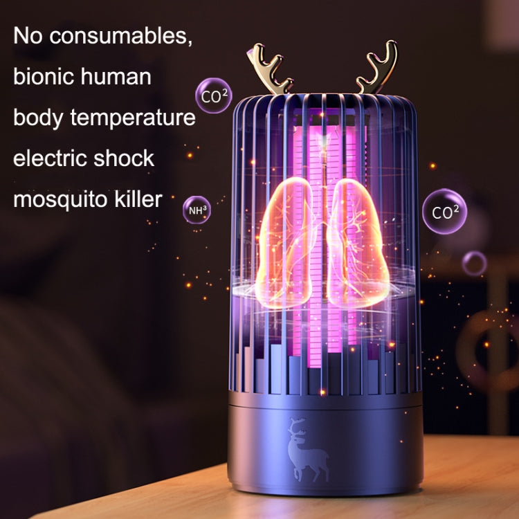 Household Photocatalyst Mosquito Killer Interior USB Mute Shock Mosquito Lamp(Gemstone Blue)