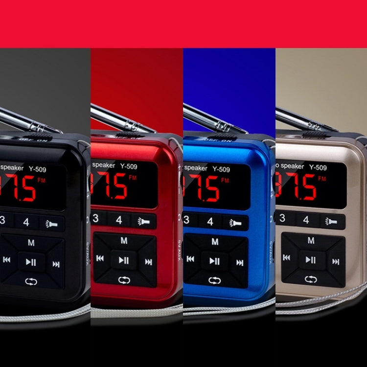 Bluetooth Card Radio Digital FM Player, Specifications: Y-509FM (No Solar Panel)(Gold)