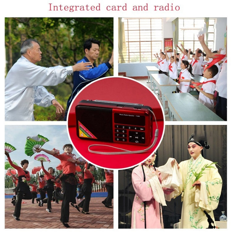 Bluetooth Card Radio Digital FM Player, Specifications: Y-509FM (No Solar Panel)(Black)