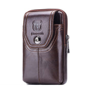 BULL CAPTAIN  Leather Multifunctional Waist Bag For Men(Brown-05)