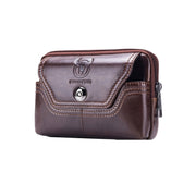 BULL CAPTAIN  Leather Multifunctional Waist Bag For Men(Brown-04)