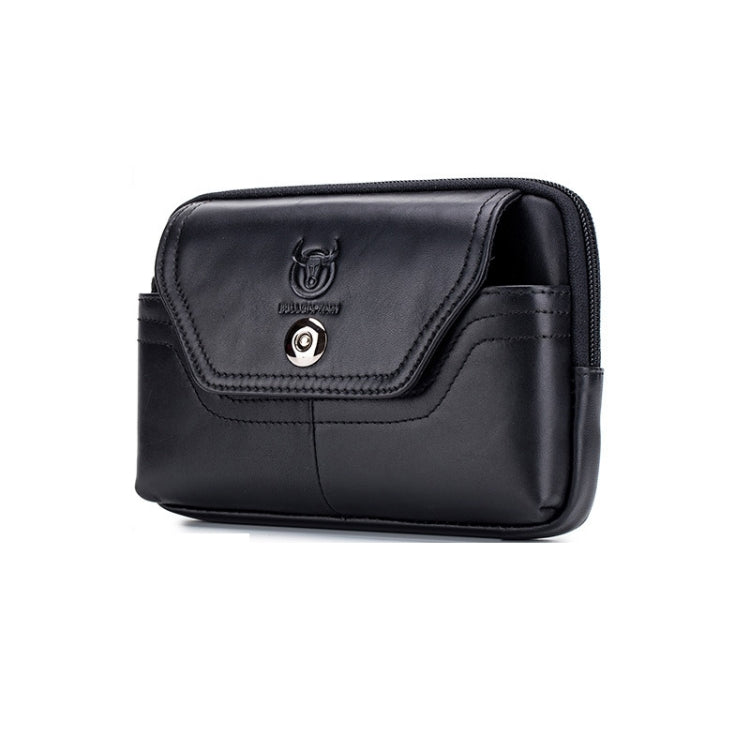 BULL CAPTAIN  Leather Multifunctional Waist Bag For Men(Black-04)