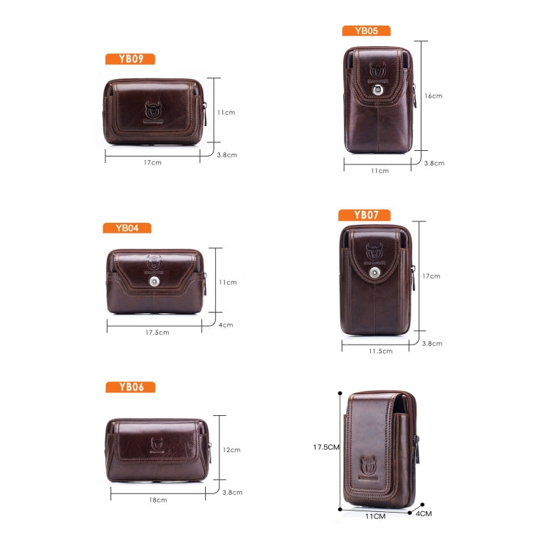 BULL CAPTAIN  Leather Multifunctional Waist Bag For Men(Black-10)